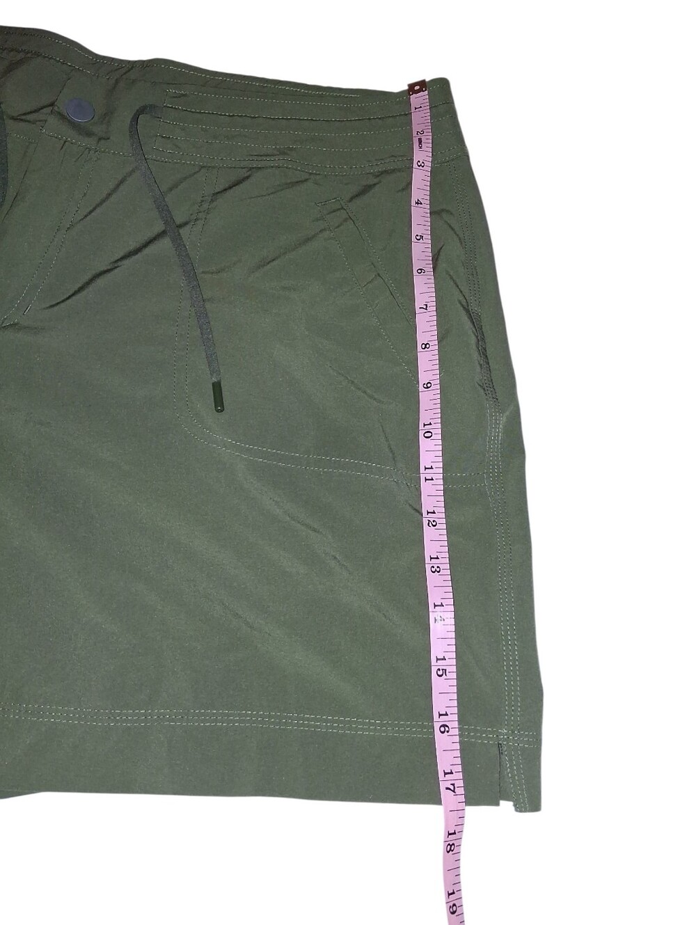 Olive Green Utility Cargo Shorts Women's Drawstring Lightweight Casual Outdoor - Picture 5 of 7